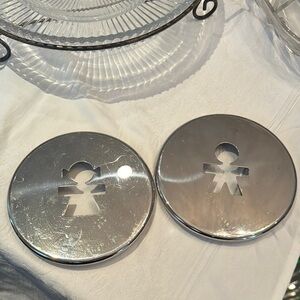 Alessi Silver Metal Trivet Set